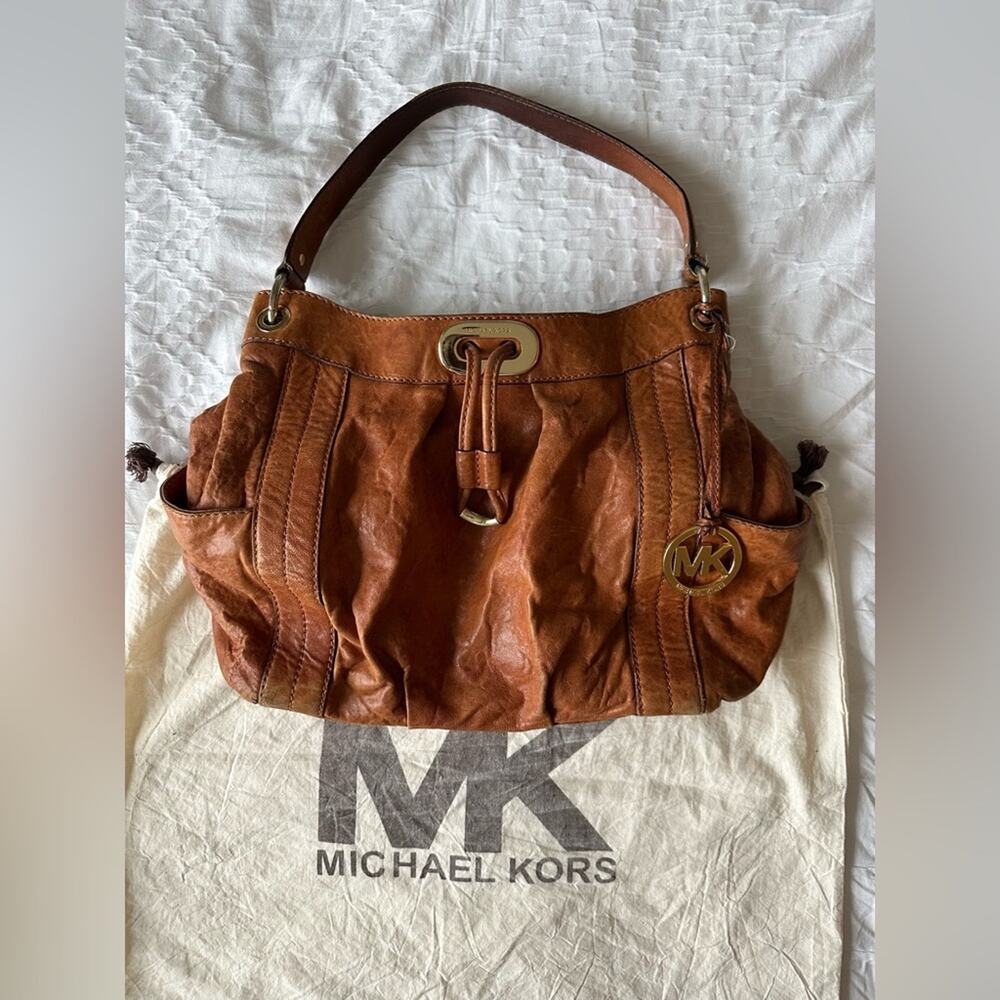 Michael kors brown leather satchel handbag - Picture 2 of 13